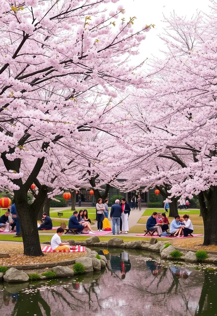 scenic view of the Shillong Cherry Blossom Festival with visitors enjoying the beauty of sakura trees