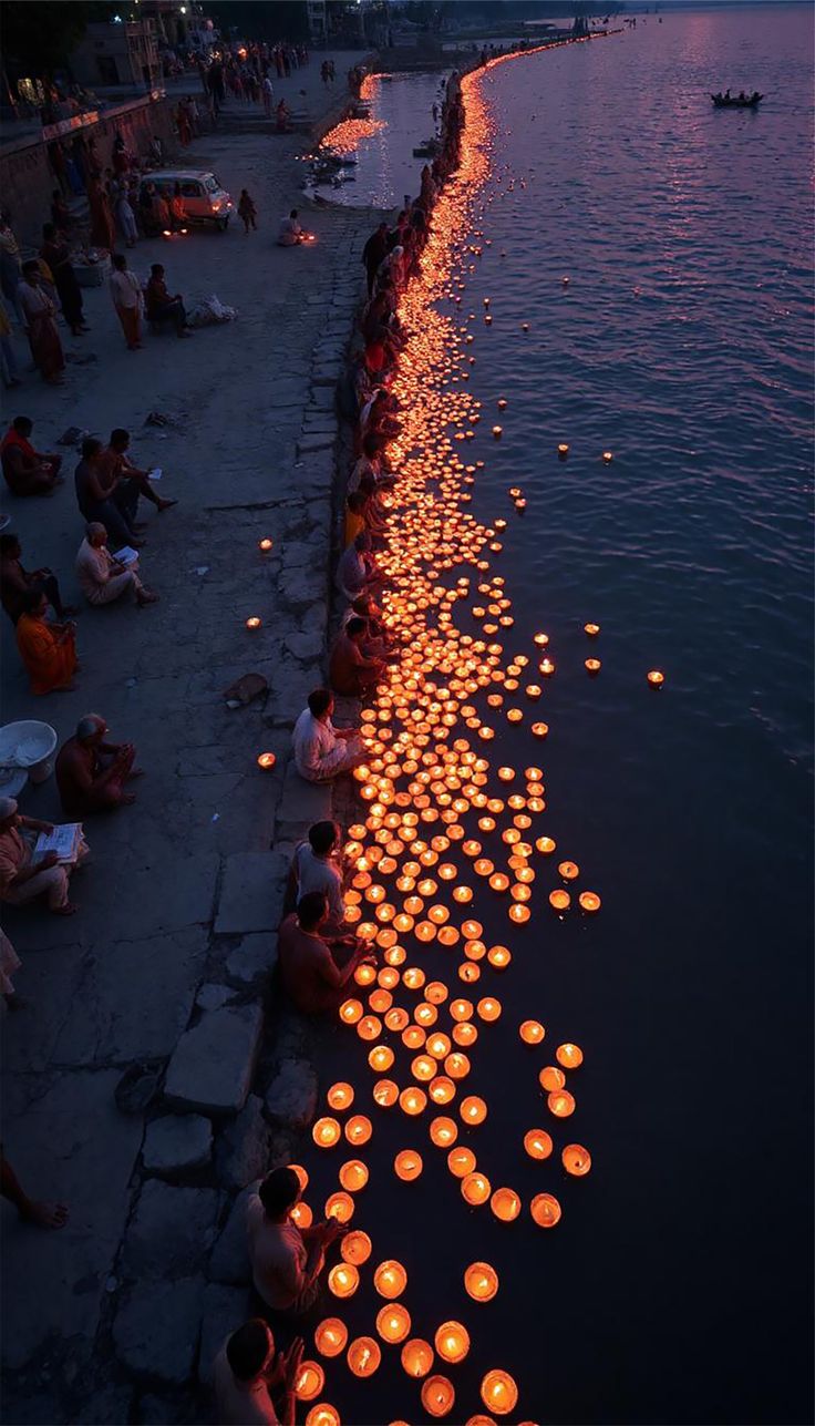 Dev Deepawali in Varanasi – The grand Ganga Aarti at Dashashwamedh Ghat, with priests performing sacred rituals