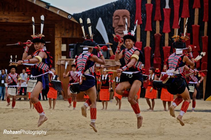 Traditional Naga dancers performing at the Hornbill Festival Nagaland 2025.