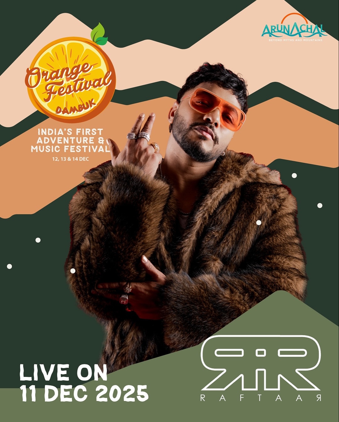 Bollywood Artist performing live at the Orange Festival Dambuk, filling the air with energetic music and vibrant atmosphere